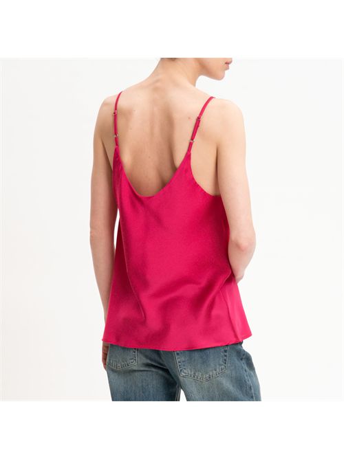 Top doppio scollo v VICOLO | TD0511FUXIA
